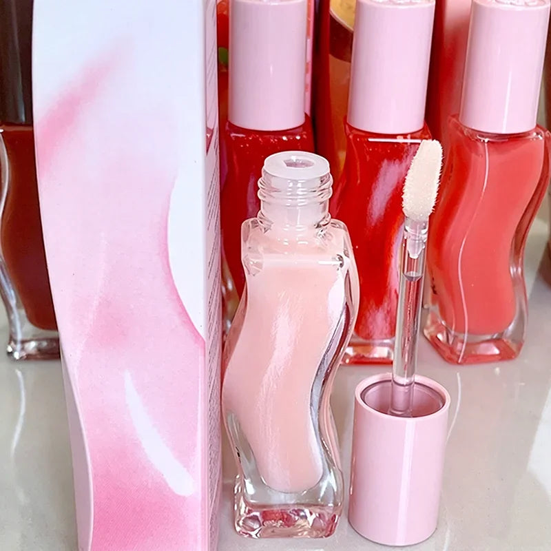 Fashion Dopamine New Summer Long-lasting Moisturizing Lip Oil Gloss Care Lips Plumping Exfoliating Watermelon Milky Mocha Gloss