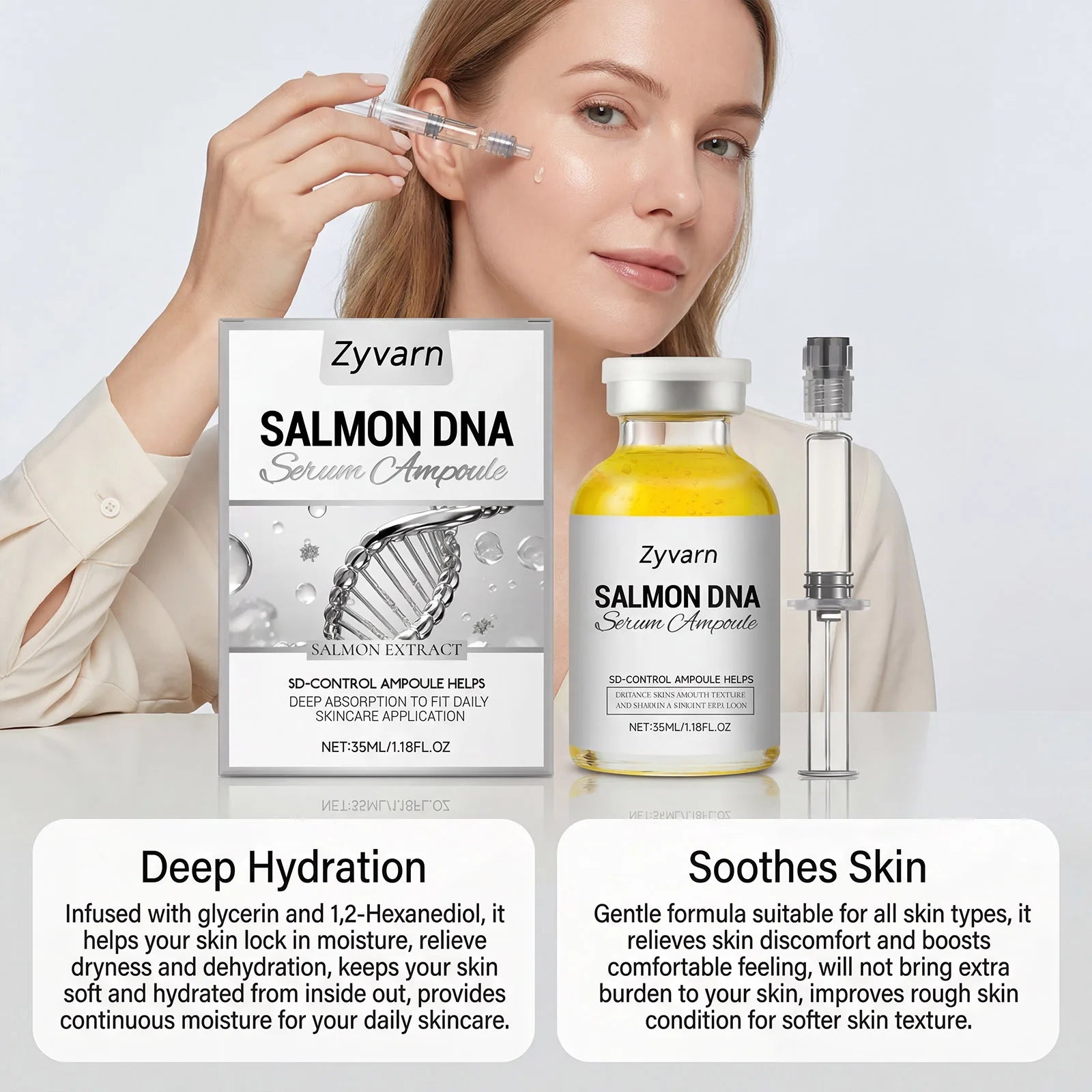 Radiance Face Ampoule Serum Daily Hydrating Moisturizing Glow Soothing Smooth Concentrated Facial Essence for All Skin Types