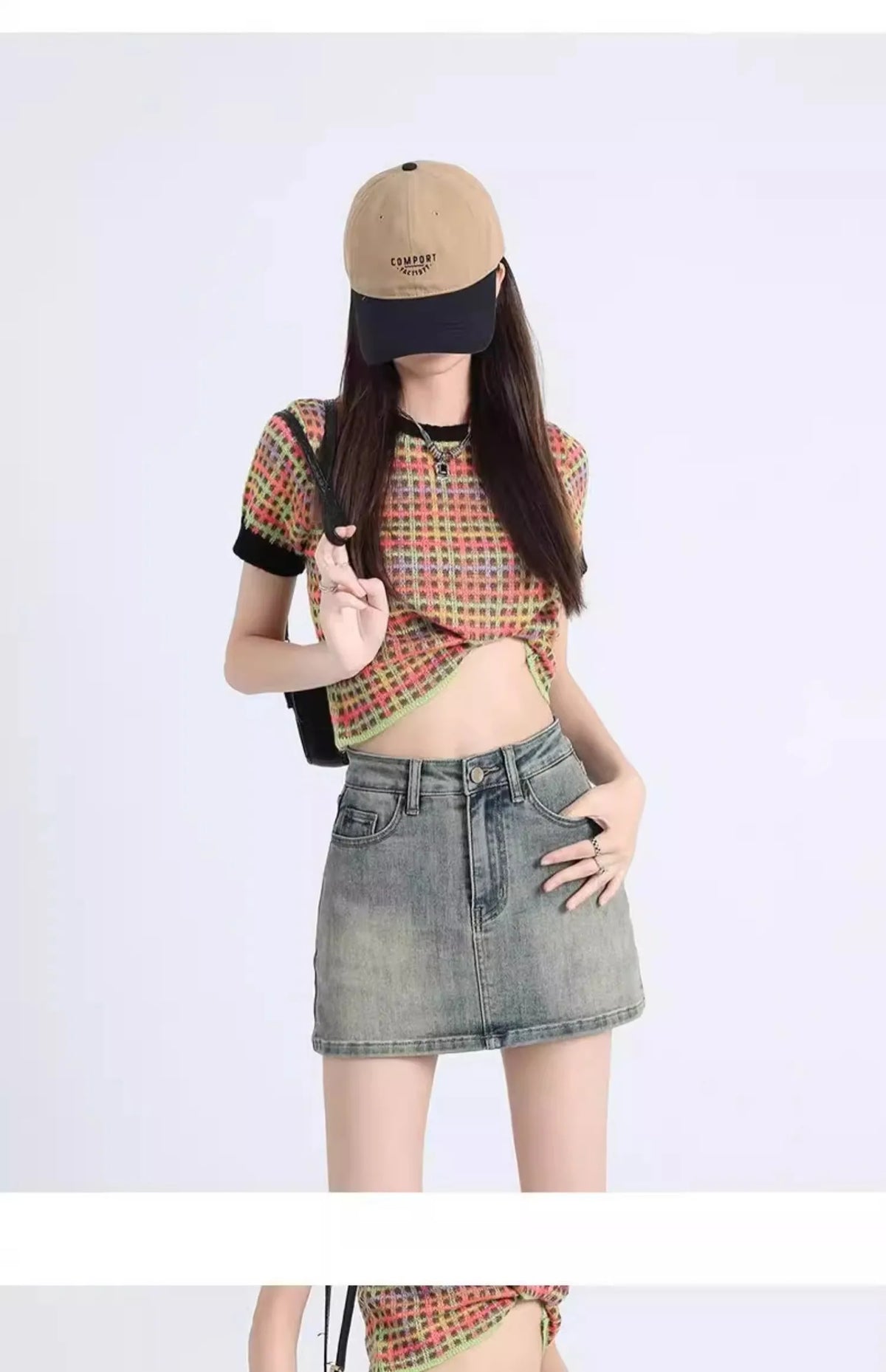 Sexy Retro High Waist Denim  Skirt Women's Anti-Light Versatile Slimming American Hot Girl f-length Summer Skirt