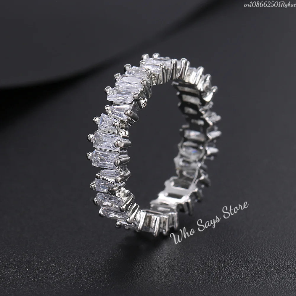 Stylish New Design Sparkling Zircon Rings For Women'S Elegant Jewelry