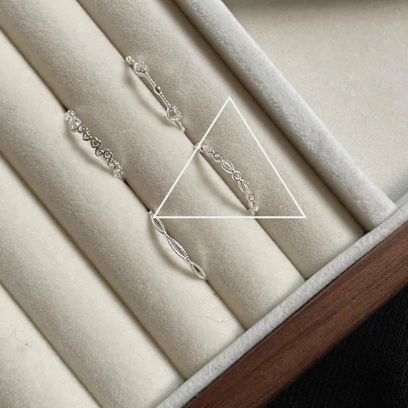 Panjbj 925 Sterling Silver Lines Ring For Women'S Jewelry Finger Adjustable Open Vintage For Birthday Dropship