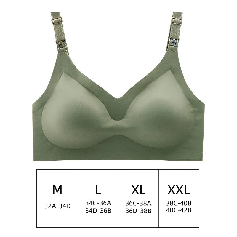 Ultra Thin Laser Cutting Ladies Feeding Bra Removable Padded Breastfeeding Bras Plus Size Push Up Maternity Nursing Bra