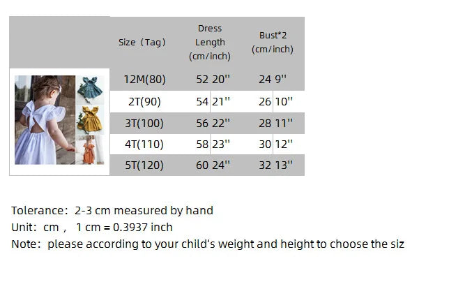 Kids Tales Essentials Baby Girls Dress Flying Sleeve Ruffles Cotton Backless Linen Newborn Infant Princess Dress Party Dresses