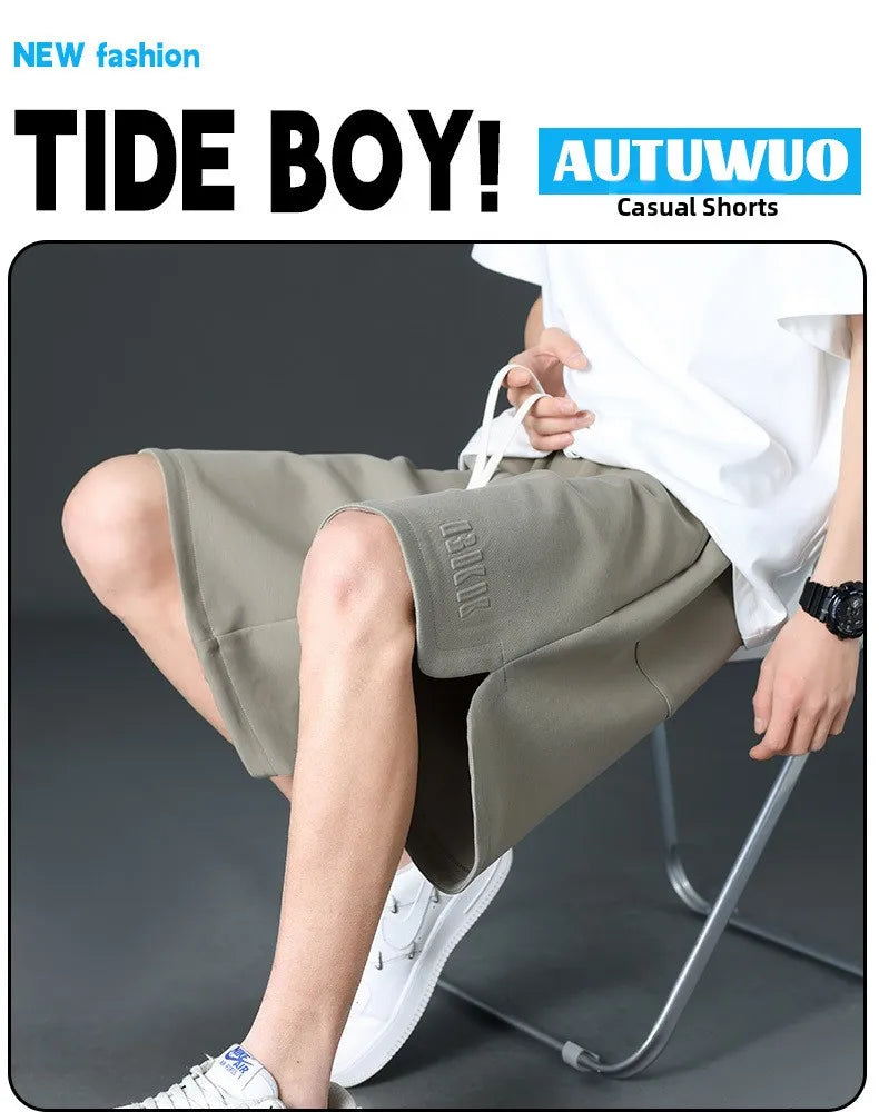 Loose Ice Silk Basketball Shorts Men's Summer Quick Dry Sport Mid-Pants American Breathable Casual Straight Loose Five-Quarter