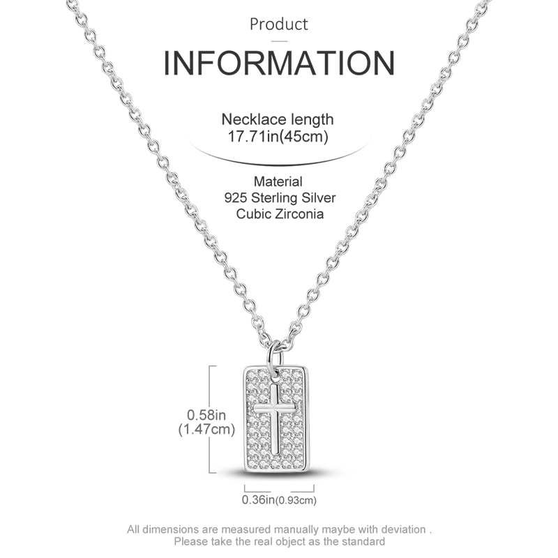 Sterling Silver Cross Pendant Necklace 925 Elegant Minimalist Dainty Jewelry For Women And Girls Daily Wear Gift