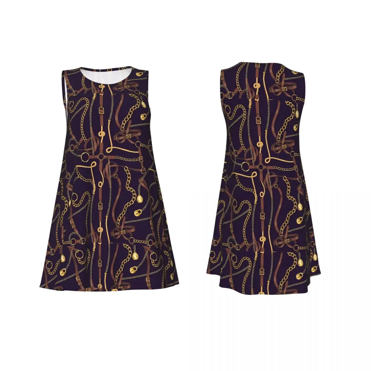 Jewelry Chains Tank Dress Belts Print Simple Dresses Summer Print Sexy Dress Hot Sleeveless Vestido Big Size