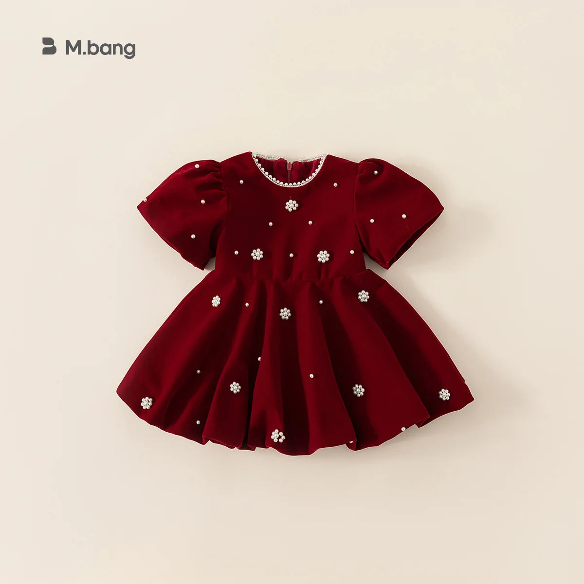 Girls Pearl Red Princess Dress