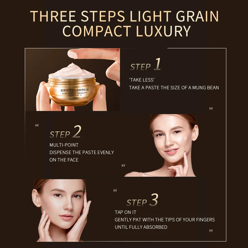 Mercilen Cordyceps Ganoderma Beauty Cream 50g, Daily Facial Care, Moisturizing and Firming Cream, Brightening and Concealing Blemishes, Even Skin Tone, Minimizes Pores, Long-Lasting Hydration and Radiance, Makes Skin Look You