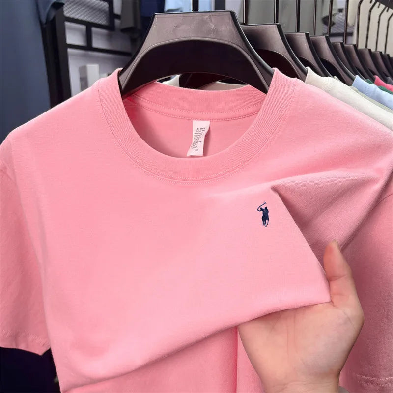 Men's 100% Cotton Short Sleeve T-Shirt - Casual Round Neck Top