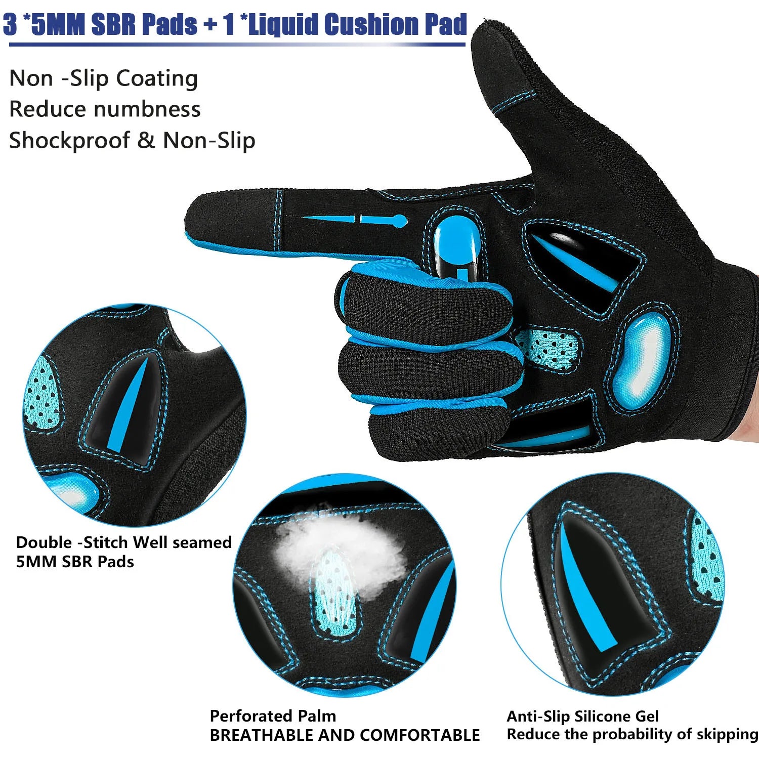 Racing Gloves Motocross Sports Gloves Breathable Non-slip MTB Road Bike Cycling Gloves Touch Screen Bicycle Gloves Men Women