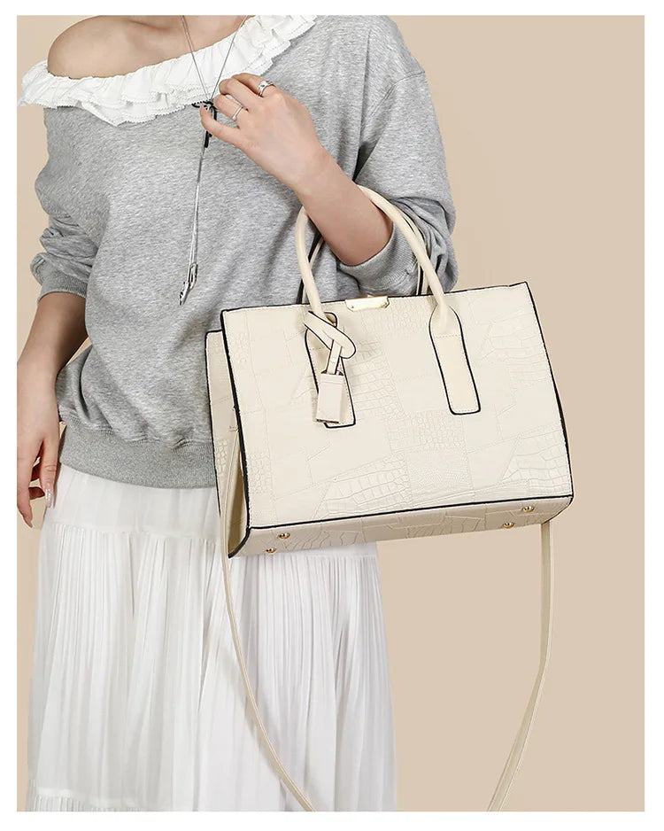 Trendy Lizard Pattern Mother-Daughter Handbag Summer 2025 Vintage Style Women's Tote Shoulder Bag Crossbody Bag Large Size