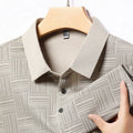 New Men's Business Casual Long Sleeved Shirt Solid Color Polo Shirt Fashionable Breathable Comfortable Versatile Top