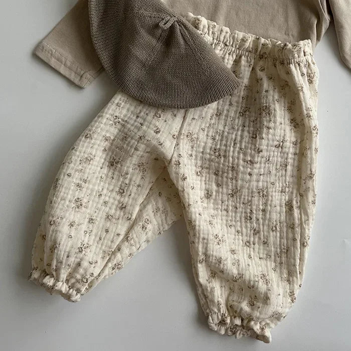 Pantalones de muselina de algodón estampados para bebés de 0 a 3 años, suaves, transpirables y cómodos de Bonkawoo