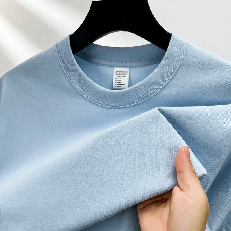Men's 100% Cotton Short Sleeve T-Shirt - Casual Breathable O-Neck