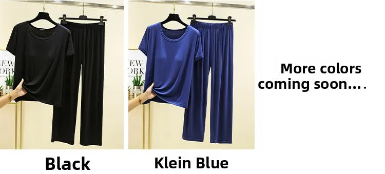 Women's Modal Two-Piece Pajama Set - Loose Lightweight Loungewear