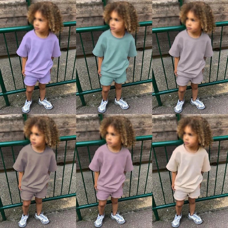 Kids Tales Unisex Toddler Summer Clothing Set - Cotton T-Shirt & Shorts