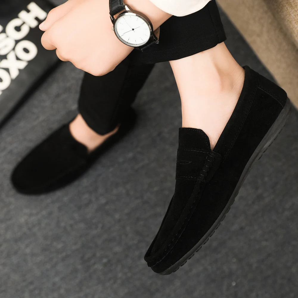 Men's Comfort Loafers | Casual Driving Shoes in Black, Grey & Khaki