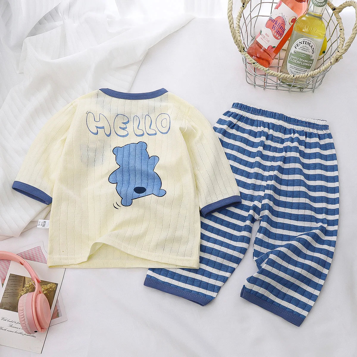 Kids Cotton Long Sleeve Cartoon Pajama Set