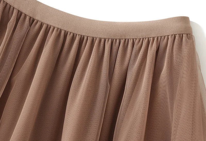 Autumn and Winter New Color Scheme Fashionable Dress for Women Big Swing Yarn Skirt Sweet Lace Pleated Edge Dancing Skirt 1391