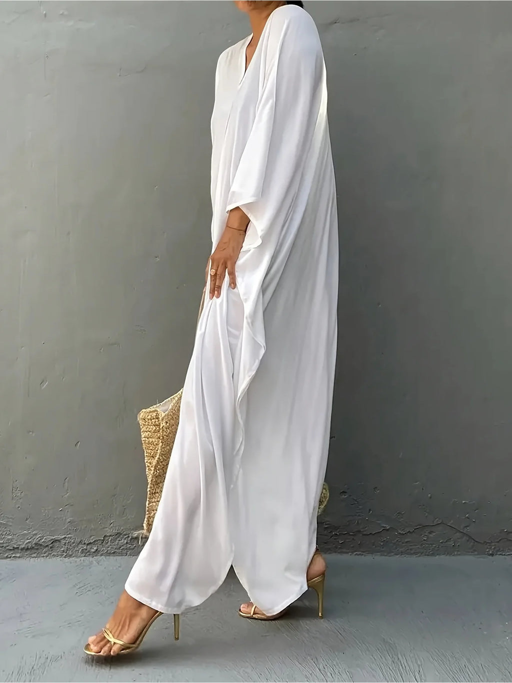 2026 Elegant and Comfortable V-neck Long Sleeve Dress with Long Skirt, Fits the Waist, Suitable for Women's Parties
