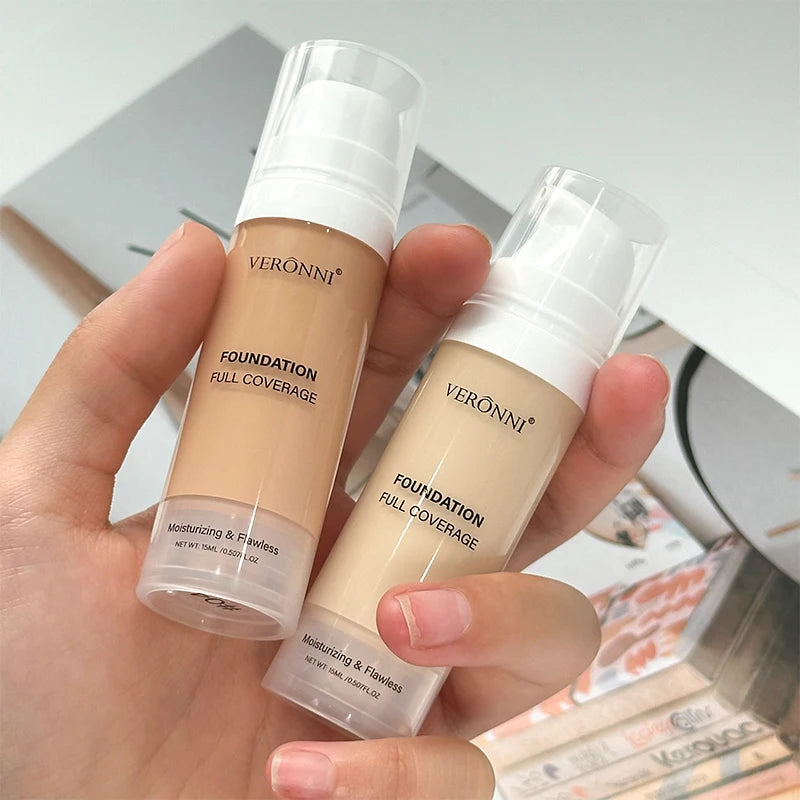 15ml Full Coverage Liquid Foundation,Foundation Effective Concealer Waterproof Sweat-resistant Makeup Professional Cosmetics