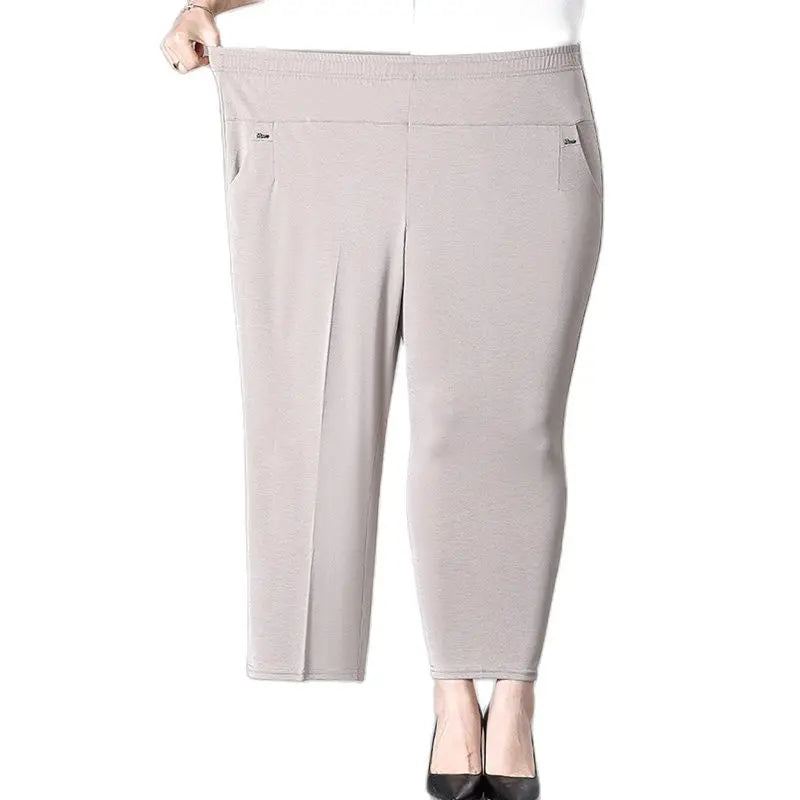 Middle Aged Women'S'S Pants 2026 New Summer Thin High Waiste Elastic Loose Straight Pants Female Casual Trousers 5Xl 6Xl 7Xl 8Xl