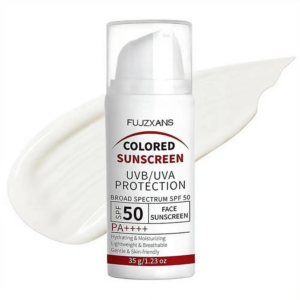 Colored Sunscreen UVB/UVA Protection Broad Spectrum SPF 50 Hydrating Lightweight Breathable Gentle Skin-Friendly Isolation Cream