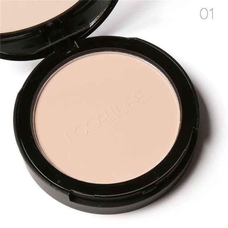 Focallure 3 Colors Make Up Face Powder Brighten Oil-Control Nude Makeup Pressed Powder Foundation Makeup Base Cosmetics