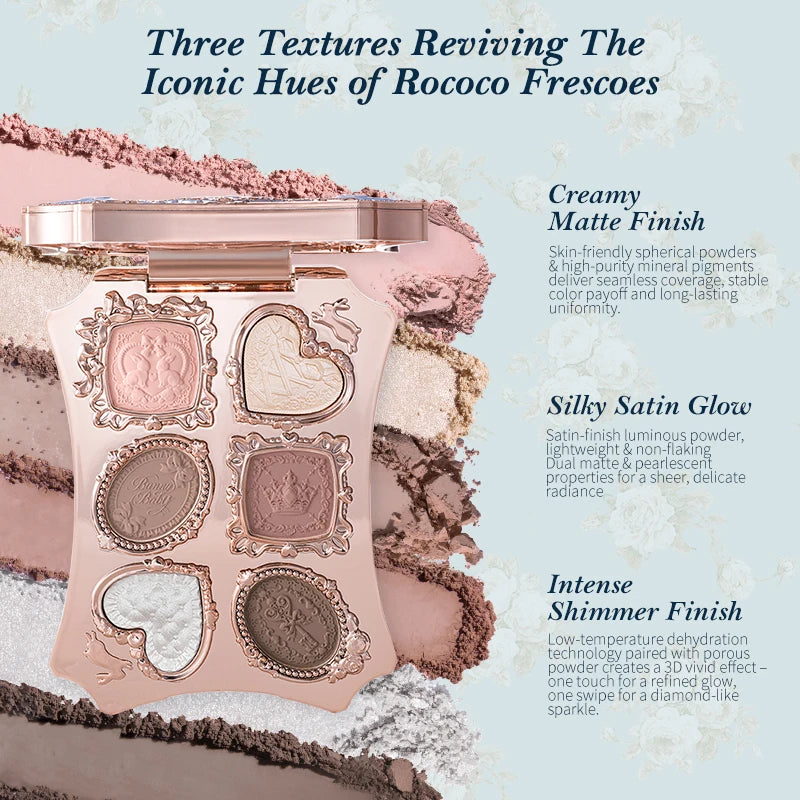 Flower Knows Makeup Bunny Garden Eyeshadows Collection 6-Color Long Lasting Makeup Natural Nudes Waterproof Eye Shadows Palette