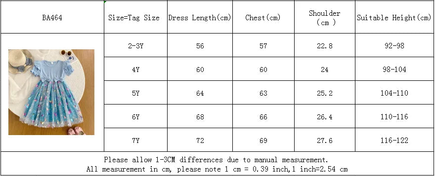 Round Neck Princess Dress Summer Knitted Patchwork Colored Butterfly Mesh Bubble Seeve Dress Girls Clothes