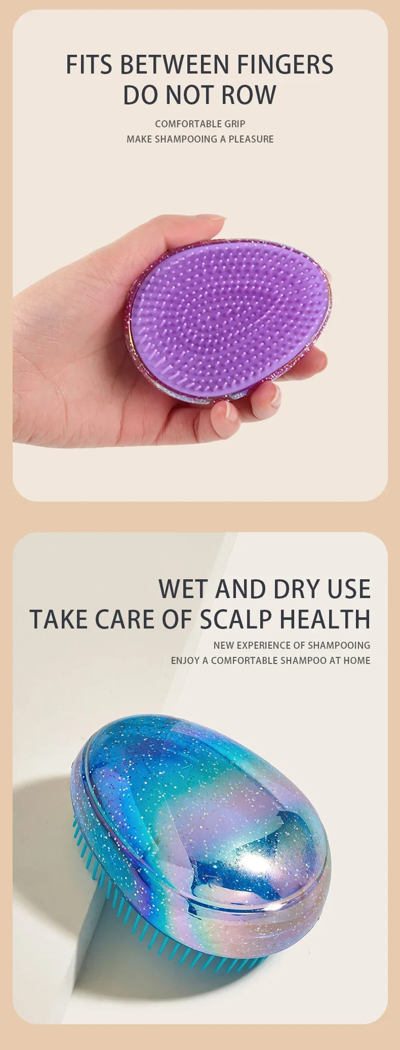 1PCS Portable Egg Shape Detangling Hair Comb Soft Scalp Massage Hairbrush Shining Beauty Styling Tool for Salon