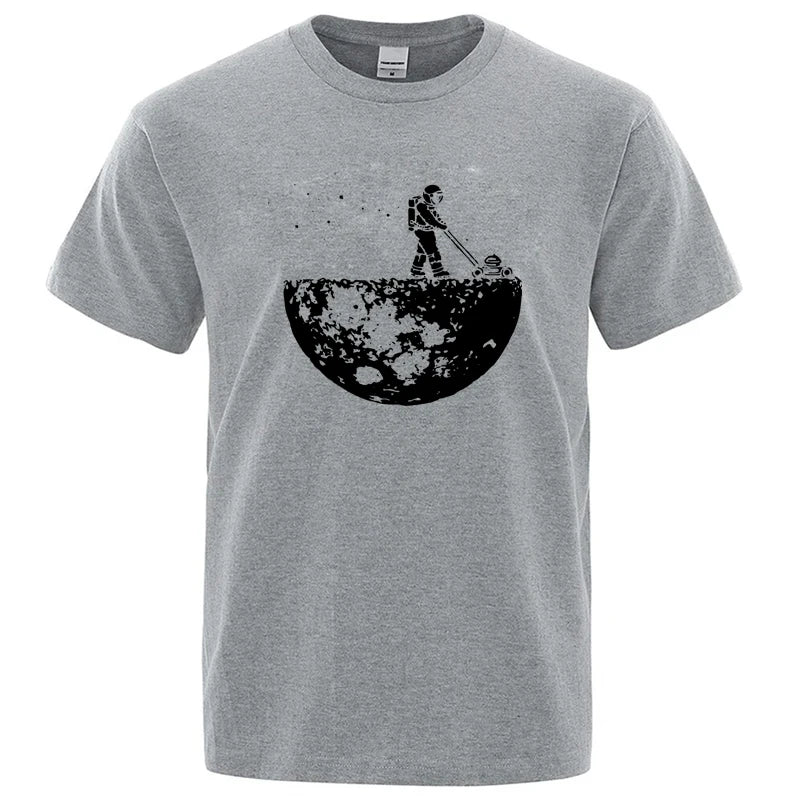 Men's Lunar Cleaner Graphic T-Shirt - Cotton Blend O-Neck Casual Tee