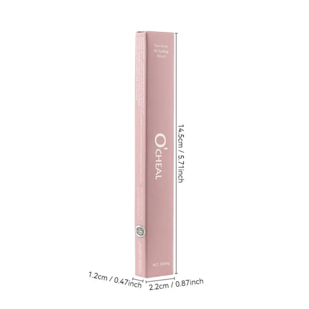 2 in 1 Bicolor Lying Silkworms Pencil Nude Pink Under-Eye Matte Highlighting Shadow Pencil Eyeshadow Brightening Makeup Pencil