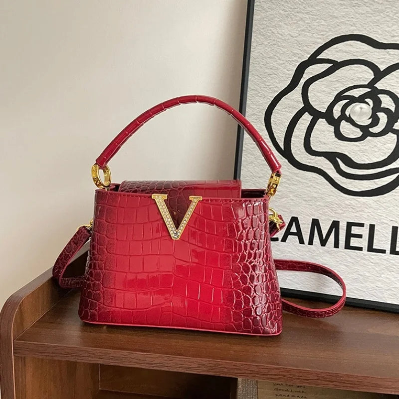 2025 New PU Pattern Leather Women Handbags Luxury Fashion Small Shoulder Messenger Bag Portable Crossbody Shell Bags