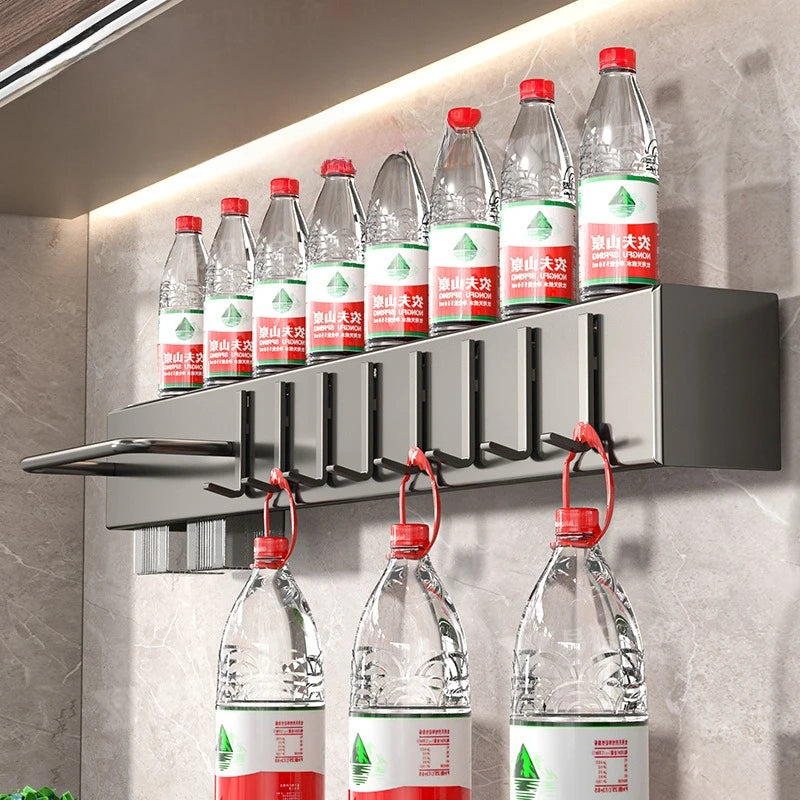Wall Mounted Kitchen Knife and Chopstick Holder - Stainless Steel