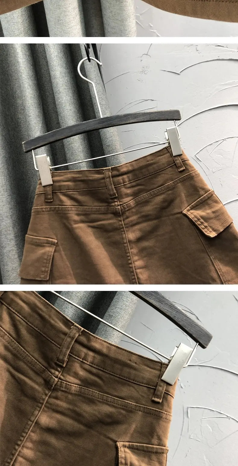 High Waist Slim Fit Denim Mini Skirt Women's Fashion Retro Style Short Skirts Summer Trendy Streetwear Polyester Fabric