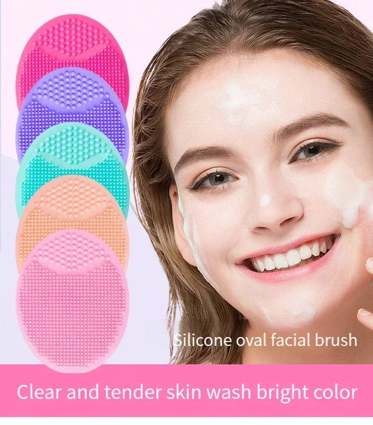 2/4pcs Silicone Face Wash Brush Clean Pores Baby Shampoo Brush Baby Bath Brush Soft Hair Round Shampoo Comb Home Use