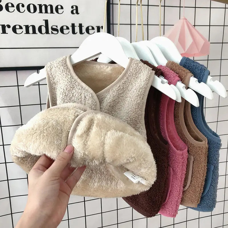 Baby Girl Boys Waistcoat Fleece Soft Warm Vest Autumn Winter Sleeveless Jacket for Children Boy Outerwear Toddler Coat Clothes