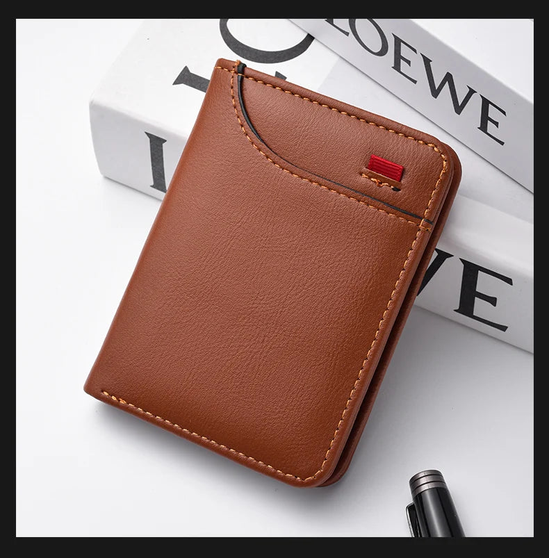 Men's Wallet Vertical Multi Card Small Wallet Driver's License Youth Mini Student Change Bag Card Bag