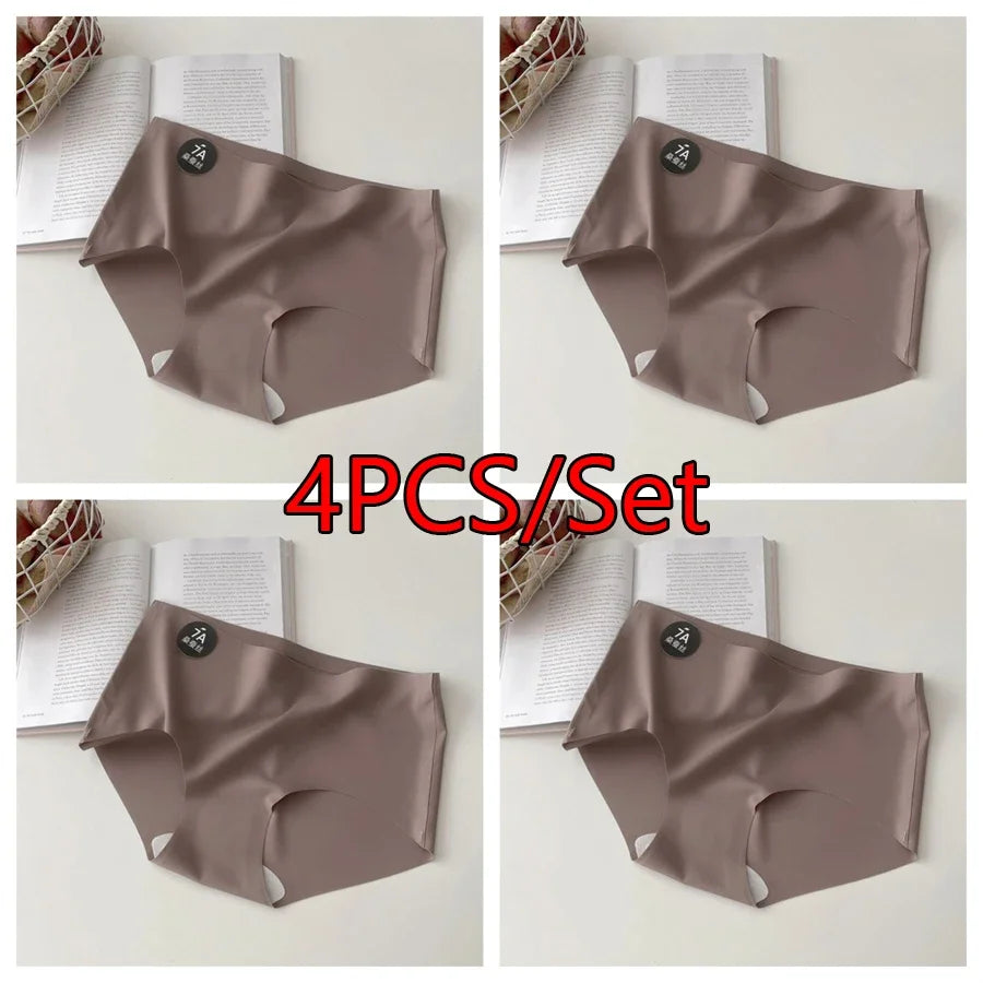 4-Pack Women's Seamless Mid-Rise Briefs - Soft Elastic Underwear