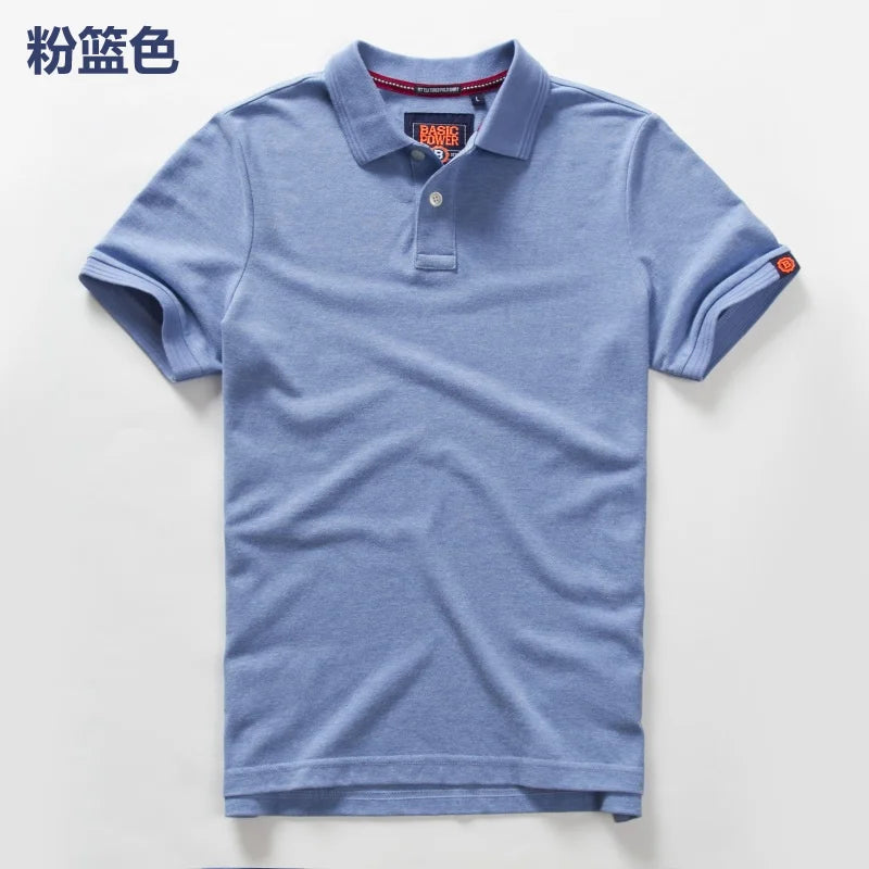 Summer Mens Polo Homom Shirts Cotton Shirts Short Sleeve Letter Embroidered Emblem Shirt For Male Golf Clothing T-Shirts
