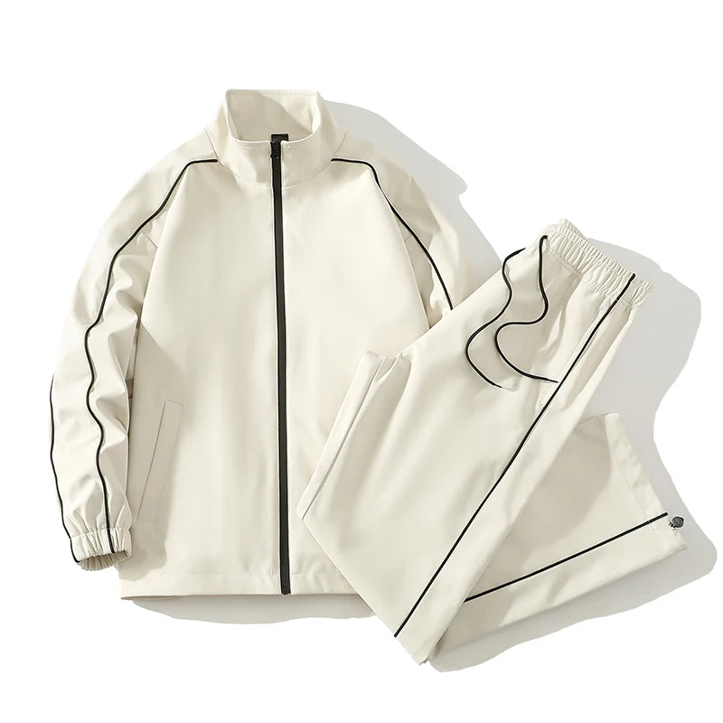 Men'S Tracksuit Spring/Autumn Man Two-Piece Set Sweat Suit Overalls Korean Style Leisure Suit Plus Size Hoodies+Harem Pants