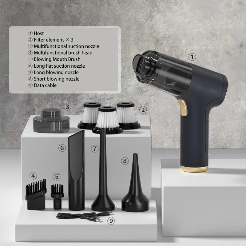 XMSJ Car Vacuum Cleaner Powerful 1290000Pa Suction Cordless Handheld Portable For Car And Home