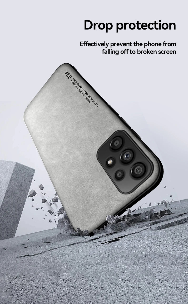 Hidden Iron Plate Magnetic Frosted Leather Phone Case For Xiaomi 17 Pro Max 15T 15 14 14T 13 13T 12 12T 11 11T Pro Back Cover