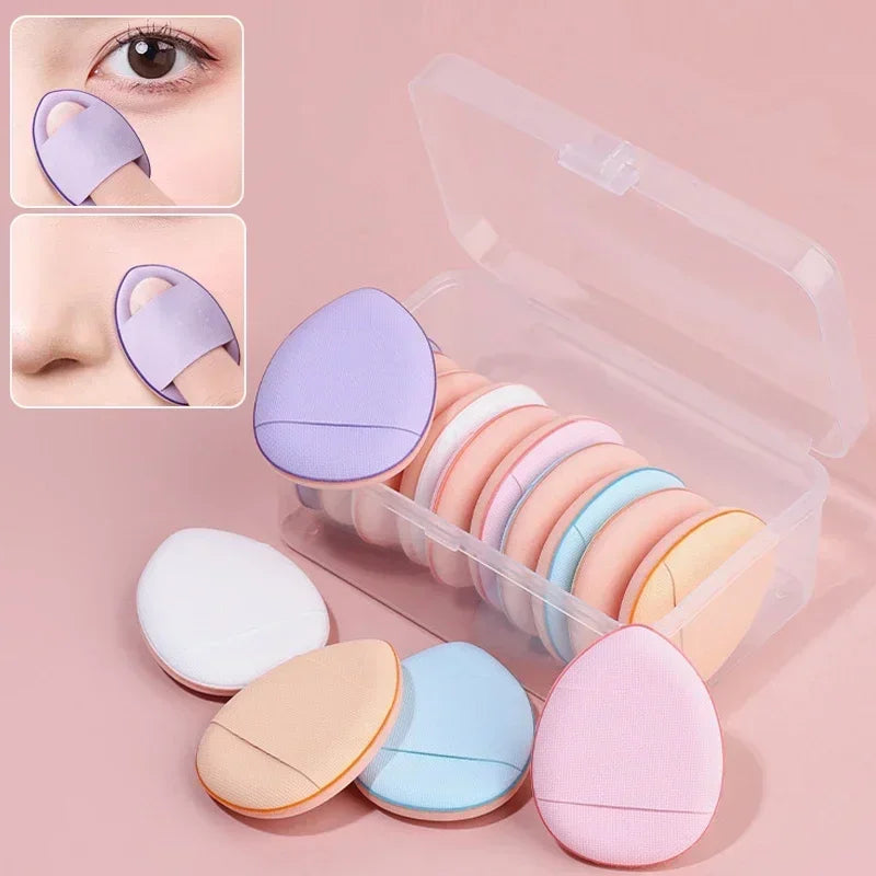 10Pcs Mini Finger Puff Foundation Small Air Cushion Powder Sponge Face Concealer Bb Cream Cosmetic Applicator Makeup Tools