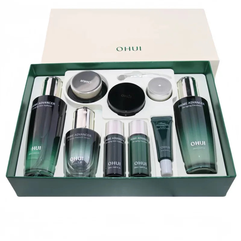 Korean Cosmetics 100% Genuine Product Original Ohui Flight Attendant Prime Advance Green Bottle De-aging Special Set