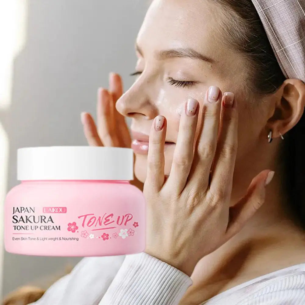 Facial Moisturizer Tone-up Cream,Sakura Essence Glow Moisturizer Cream 1.06 Fl OZ Hydrating Smooth Dry Skin Nourishing Skin Care