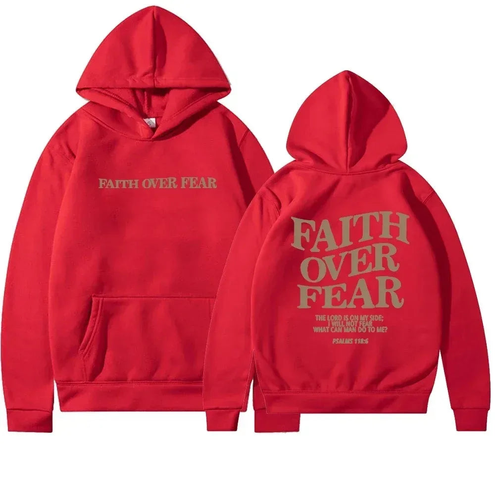 Faith Overcomes Fear - Christian Hooded Sweatshirts Jesus Hoodie Fashion Men Women Hoodies Casual Sweatshirt Harajuku Unisex