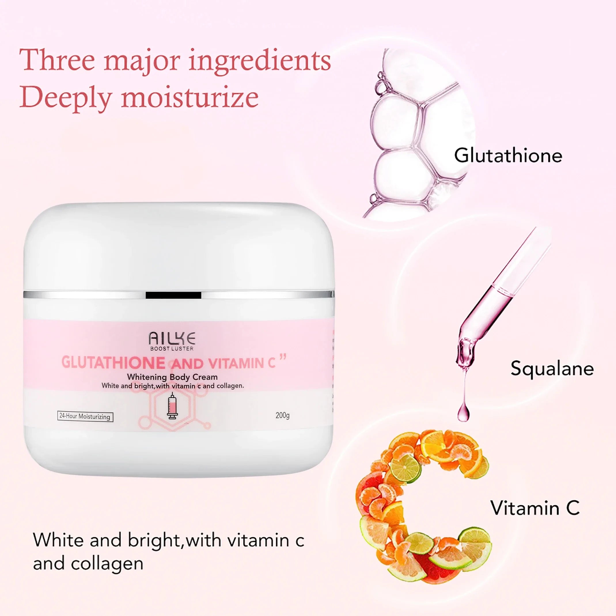 AILKE Brightening Skin Care Set, With Vitamin C, Glutathione, Reduce Spots, Moisturizing, Smooth Soft Skin, Improve Skin Radiant