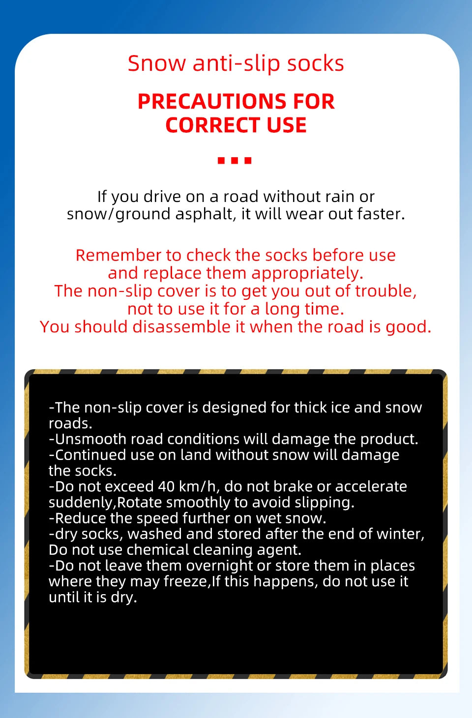 Car Red Black Anti Skiing Sock With High Resistance Fiber Anti Slip Silent Don't Damage Tire With Storage Bag & Gloves & Sleeves